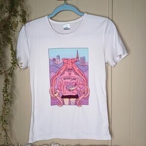 Sailor Moon "Chibiusa with Jacket" Kawaii White Short Sleeve Shirt S
